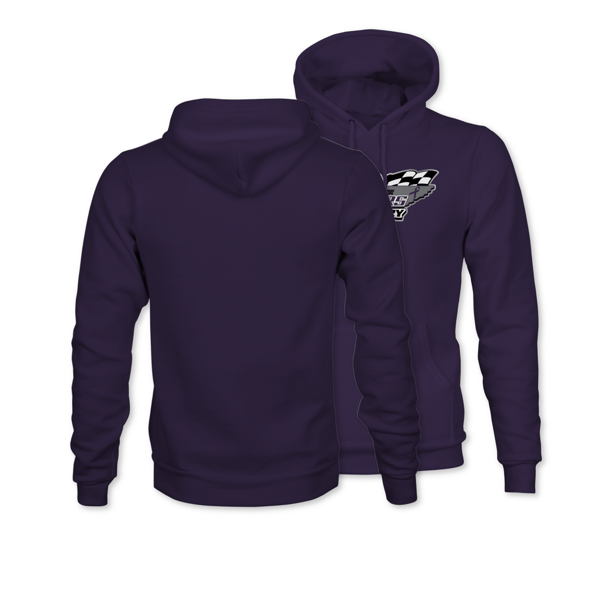 Dirt Track Racers for Recovery Purple Logo Hoodie