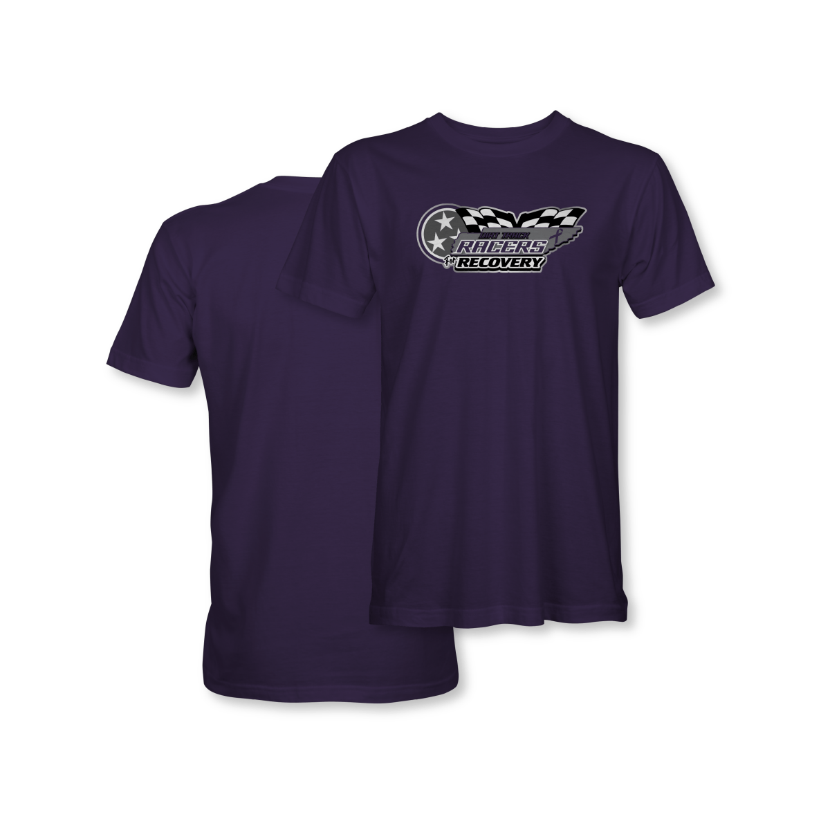 Dirt Track Racers for Recovery Purple Logo T-Shirt