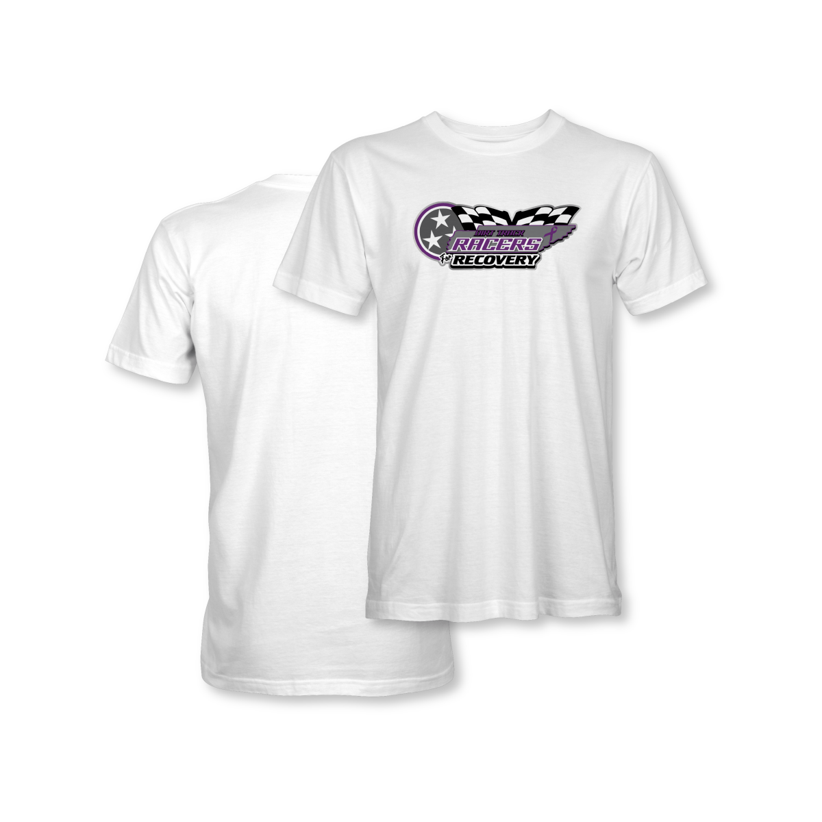 Dirt Track Racers for Recovery White Logo T-Shirt