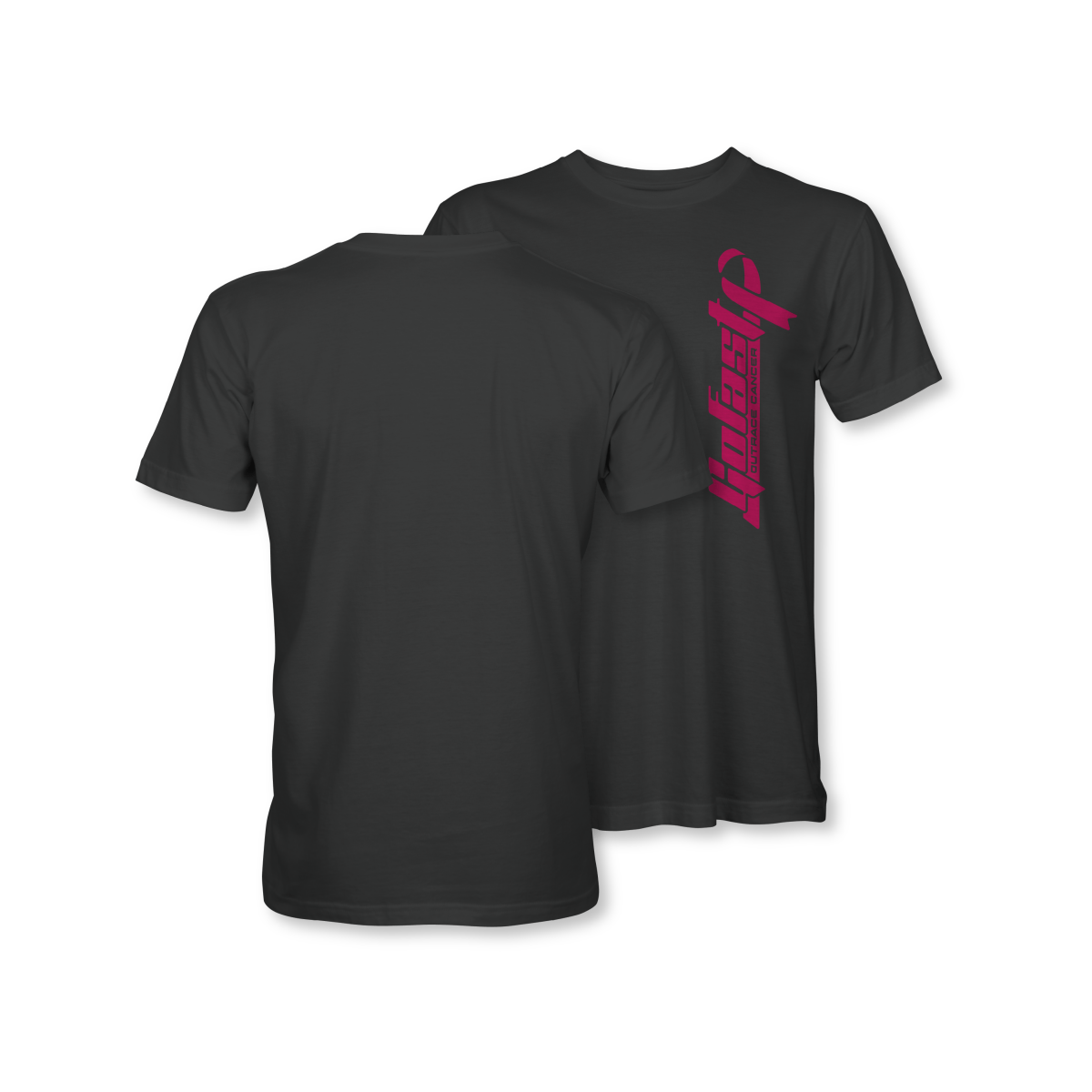 GoFast Outrace Cancer Gunmetal Breast Cancer Awareness Shirt