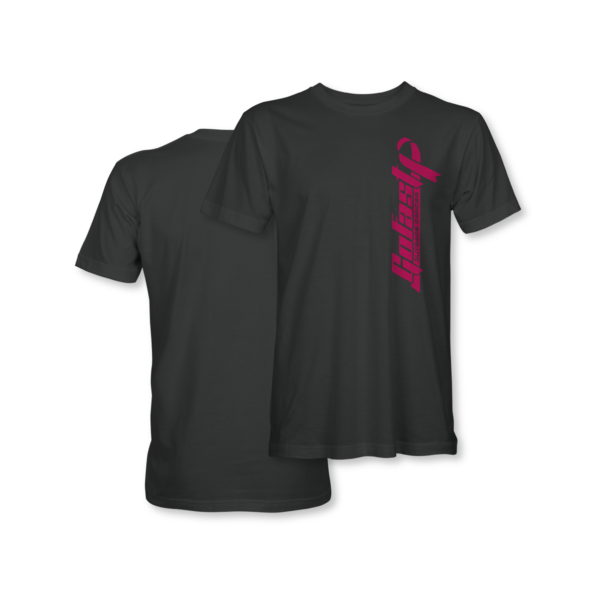 GoFast Outrace Cancer Gunmetal Breast Cancer Awareness Shirt