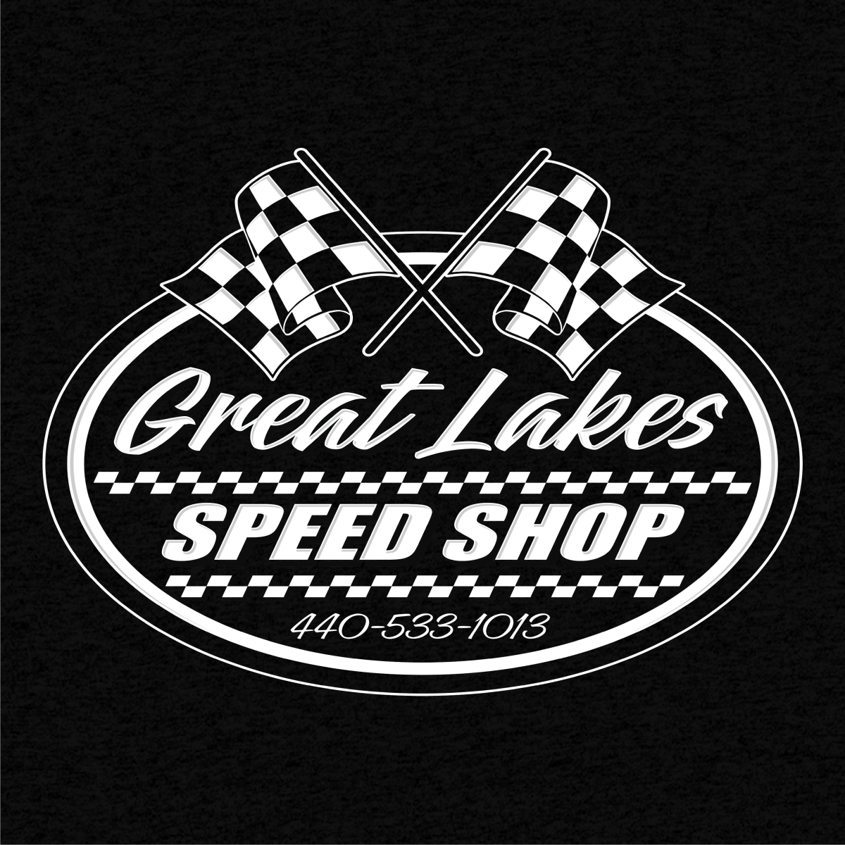 Great Lakes Speed Shop Black Mist Retro Logo