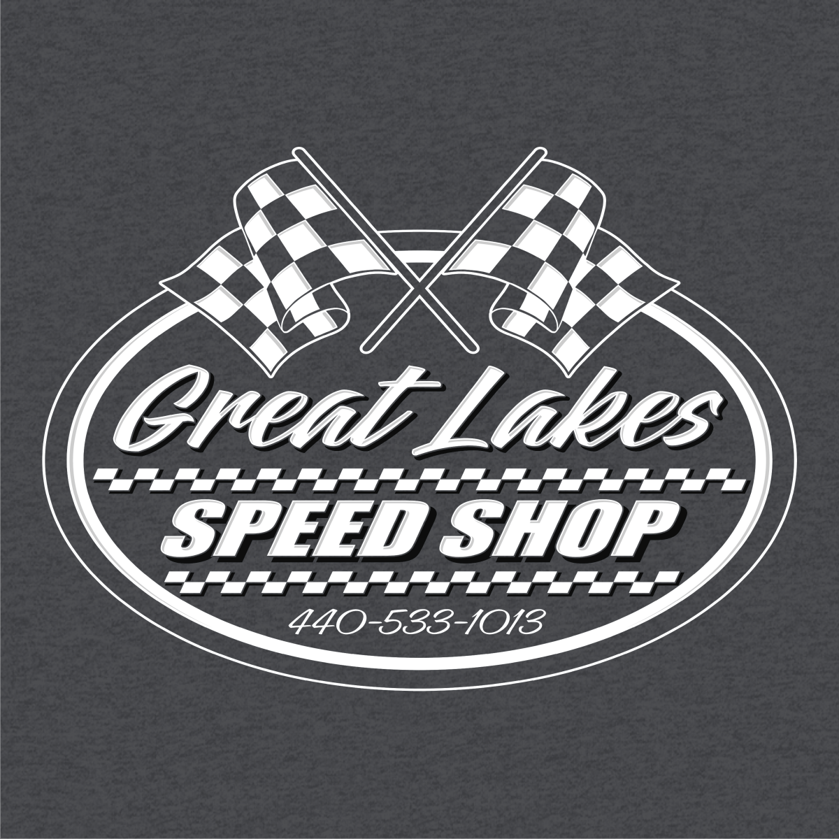 Great Lakes Speed Shop Gunmetal Retro Logo