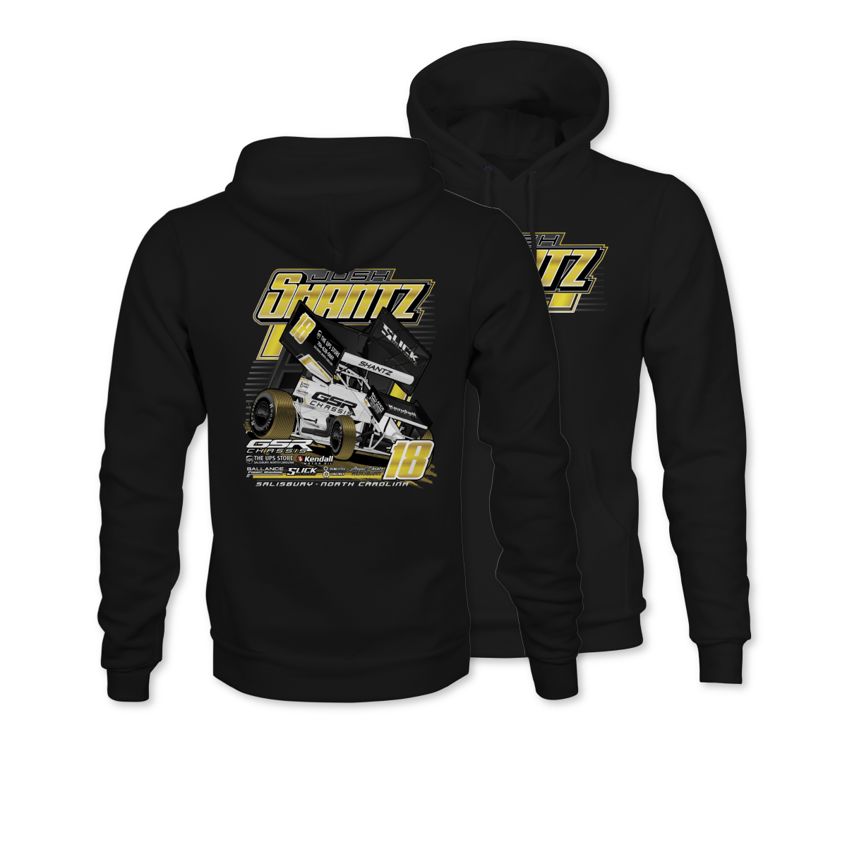 Josh Shantz Black 2025 Sprint Car Hoodie