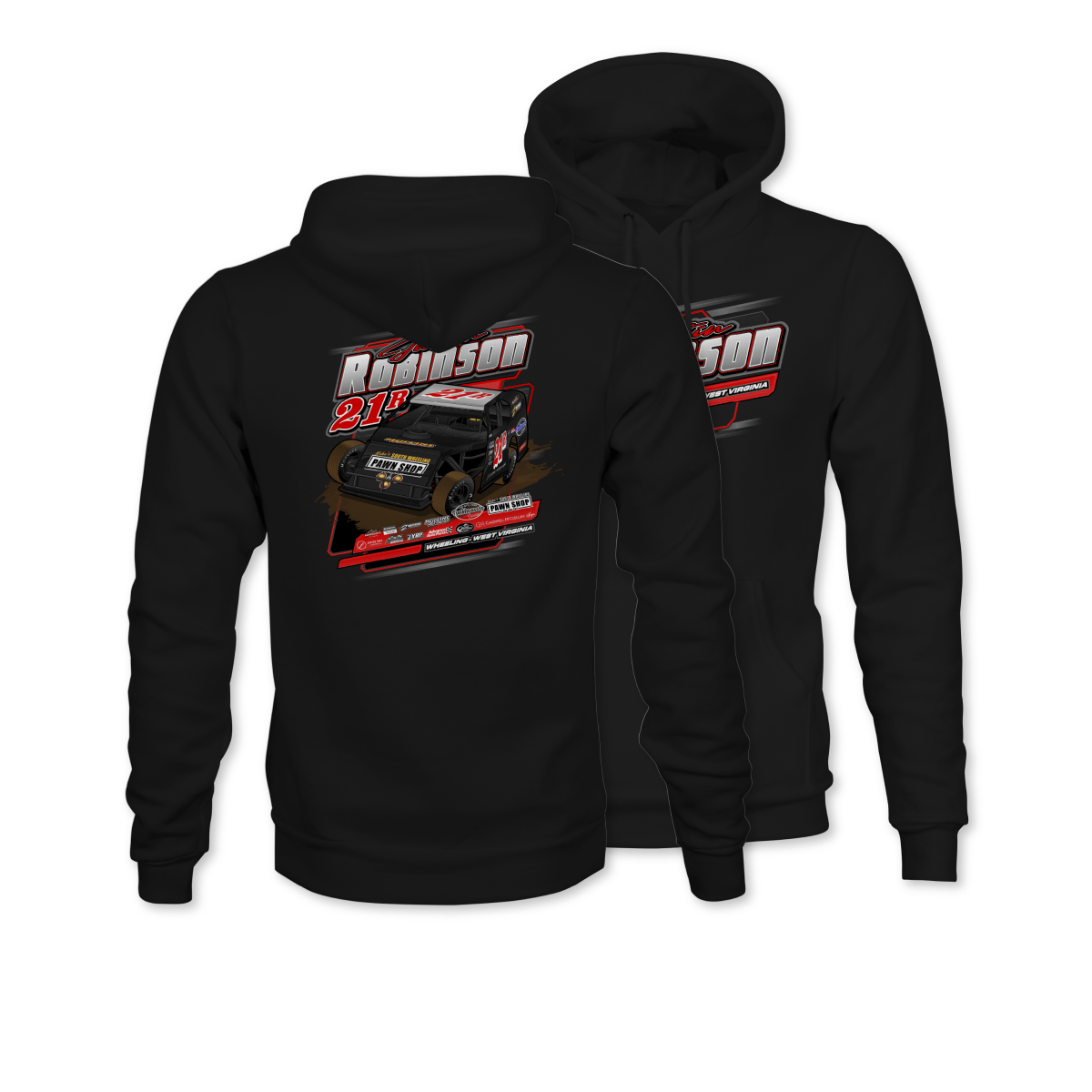 Justin Robinson Black 2024 Dirt Modified Hoodie