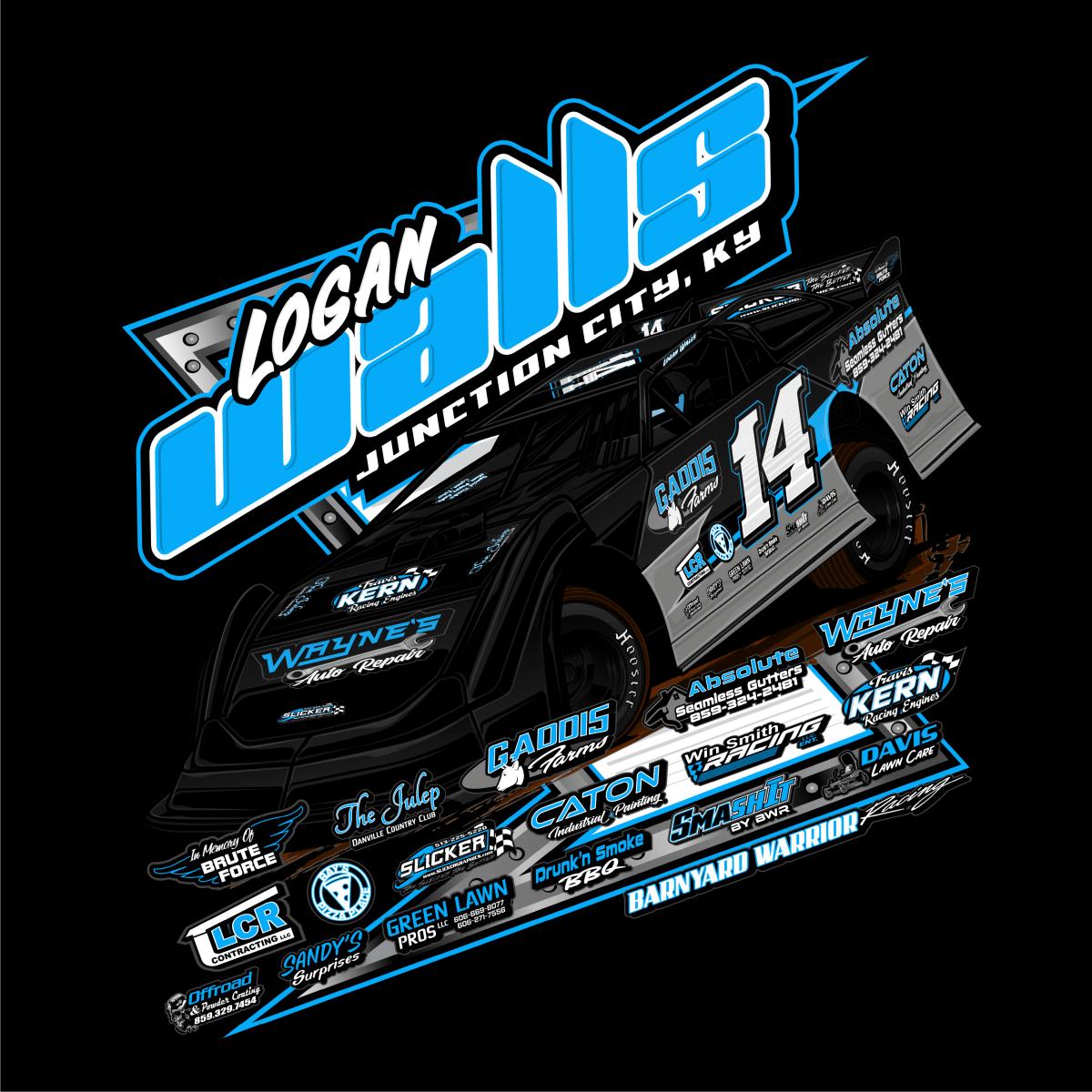 Logan Walls Black 2024 Dirt Late Model Hoodie