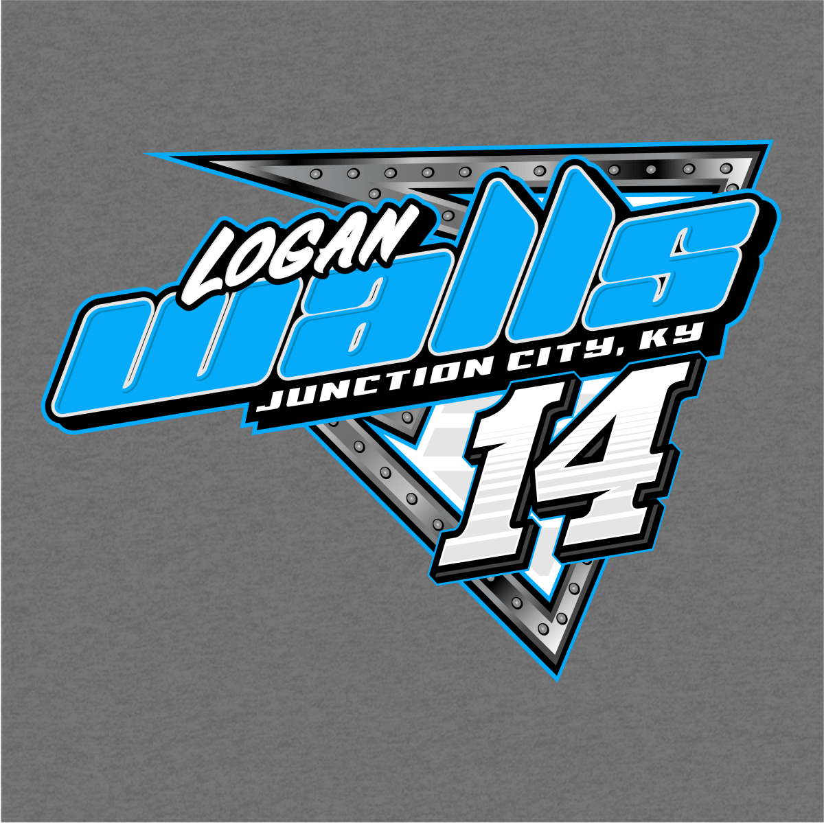 Logan Walls Gunmetal 2024 Dirt Late Model Hoodie