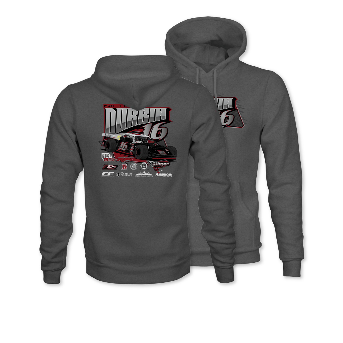 Nick Durbin Gunmetal 2024 Asphalt Modified Hoodie