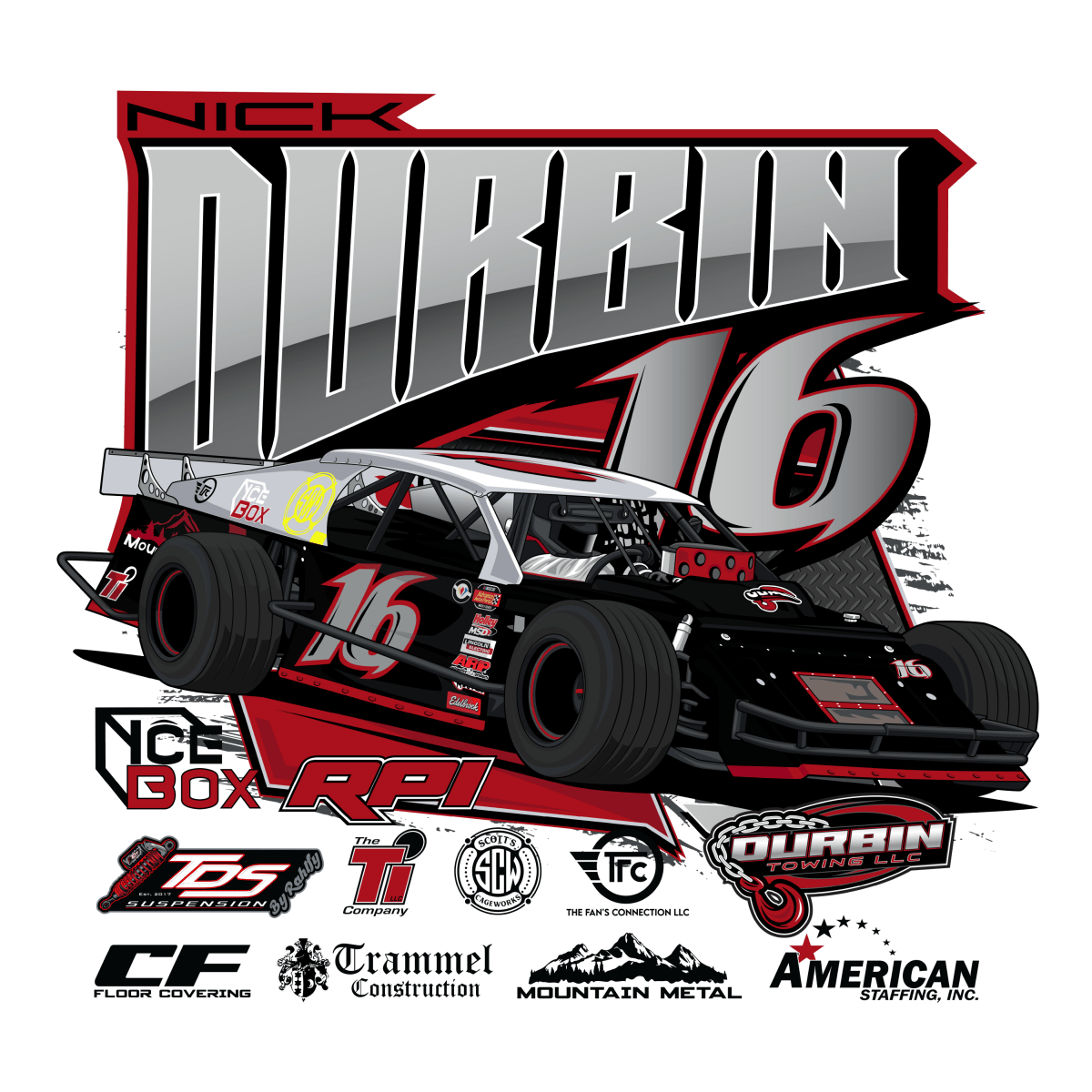 Nick Durbin White 2024 Asphalt Modified Shirt