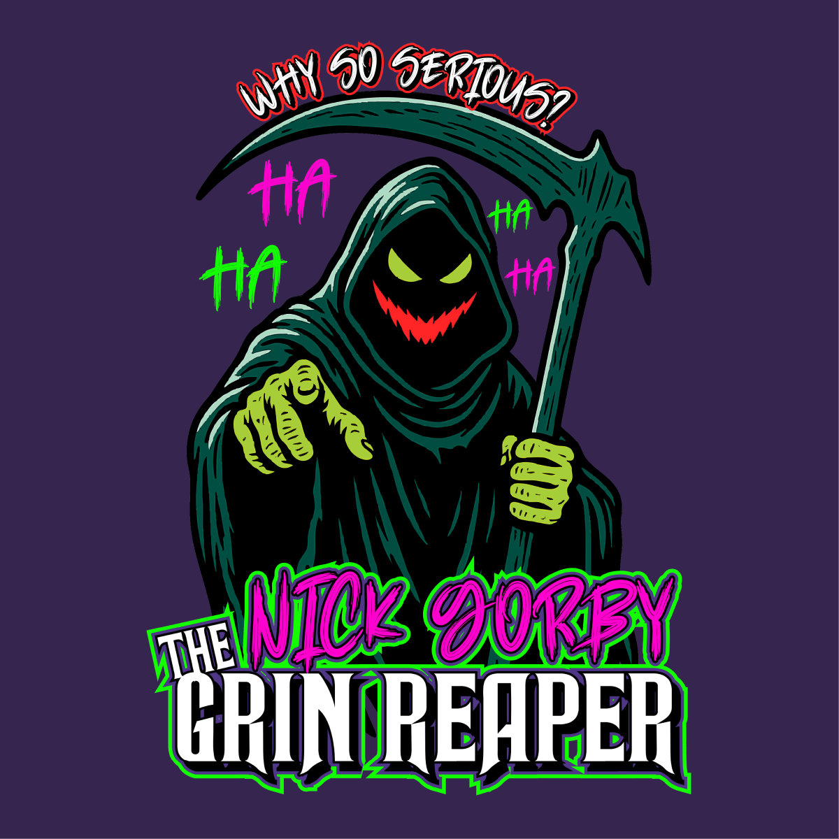 Nick Gorby Purple Grin Reaper Shirt
