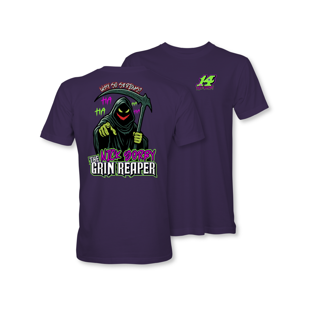 Nick Gorby Purple Grin Reaper Shirt