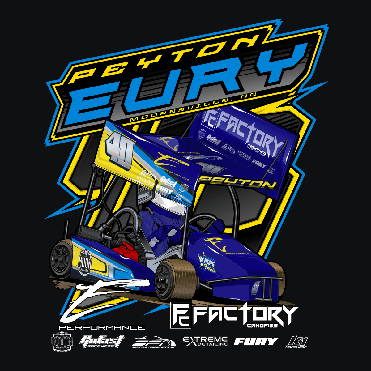 Peyton Eury Black 2023 Kart Shirt