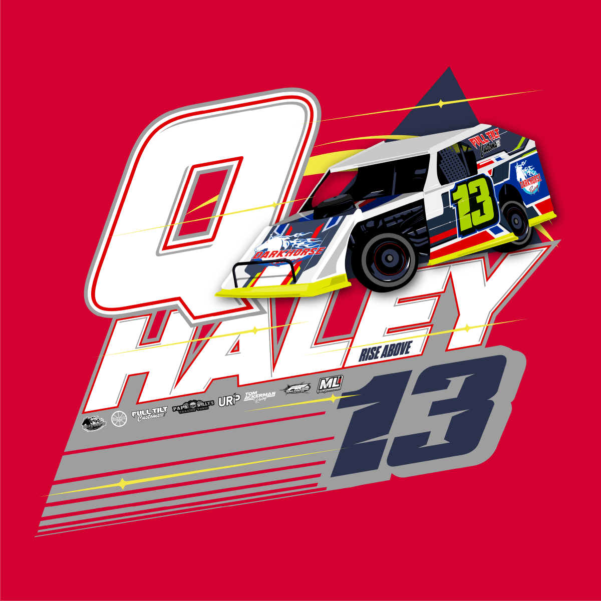 Quentin Haley Red 2023 Dirt Modified Shirt