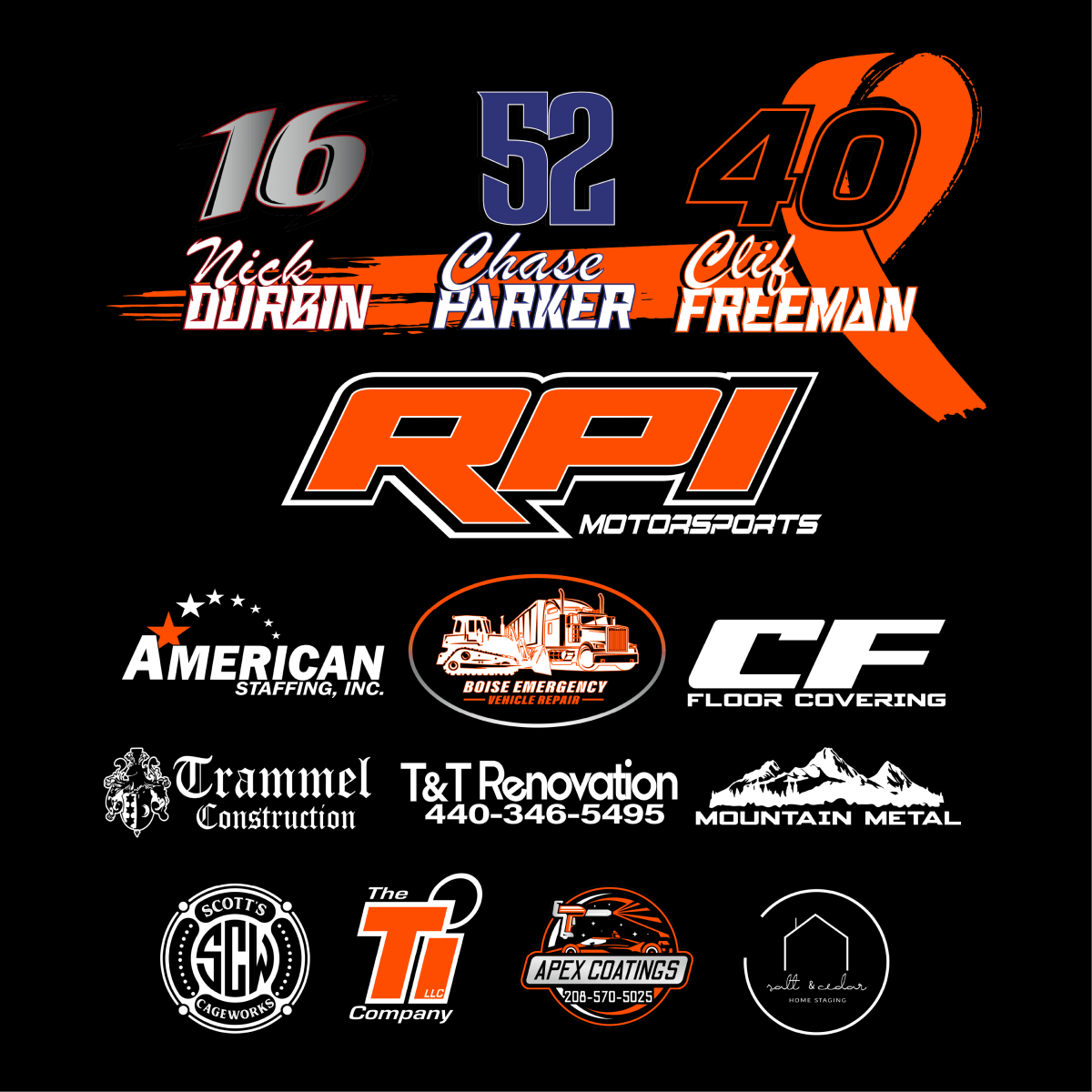 RPI Motorsports Black 2025 Crew Hoodie