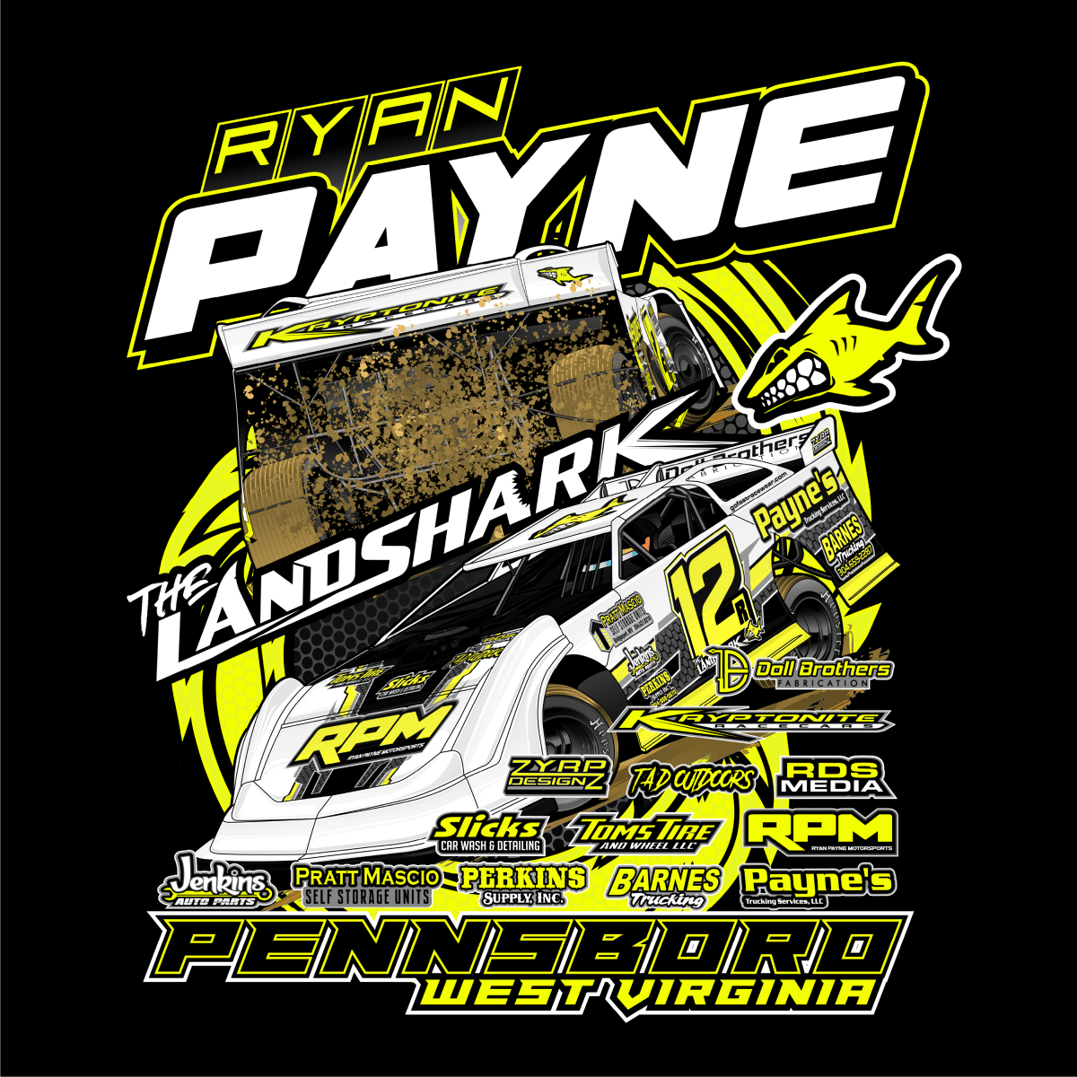 Ryan Payne Black 2024 Dirt Late Model Shirt