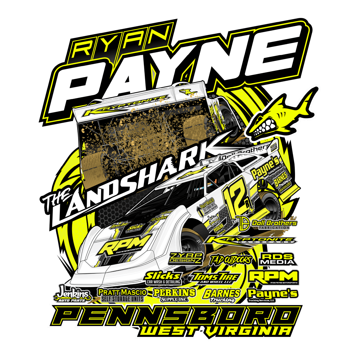 Ryan Payne White 2024 Dirt Late Model Shirt