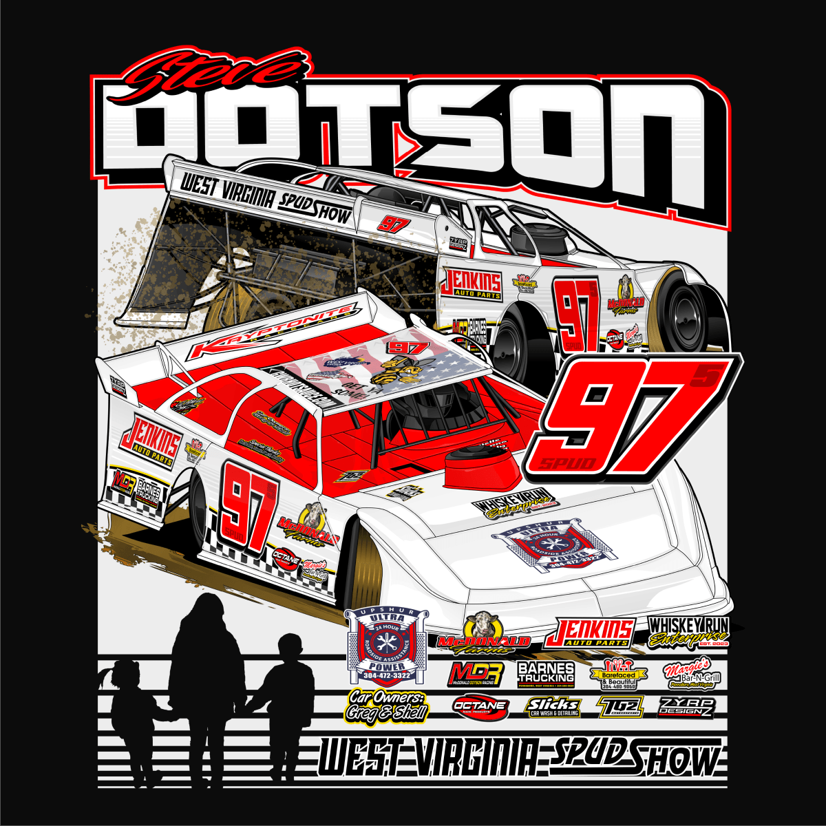 Steve Dotson Black 2024 Dirt Late Model Hoodie