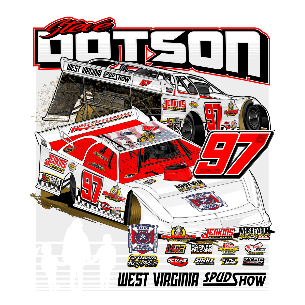 Steve Dotson White 2024 Dirt Late Model Shirt