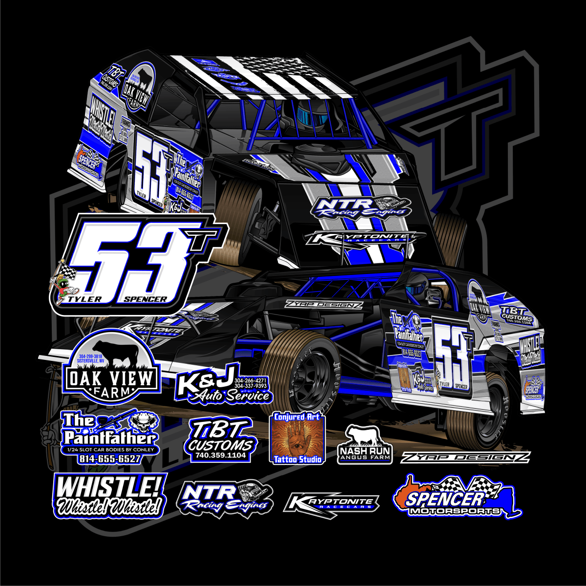 Tyler Spencer Black 2024 Dirt Modified Hoodie