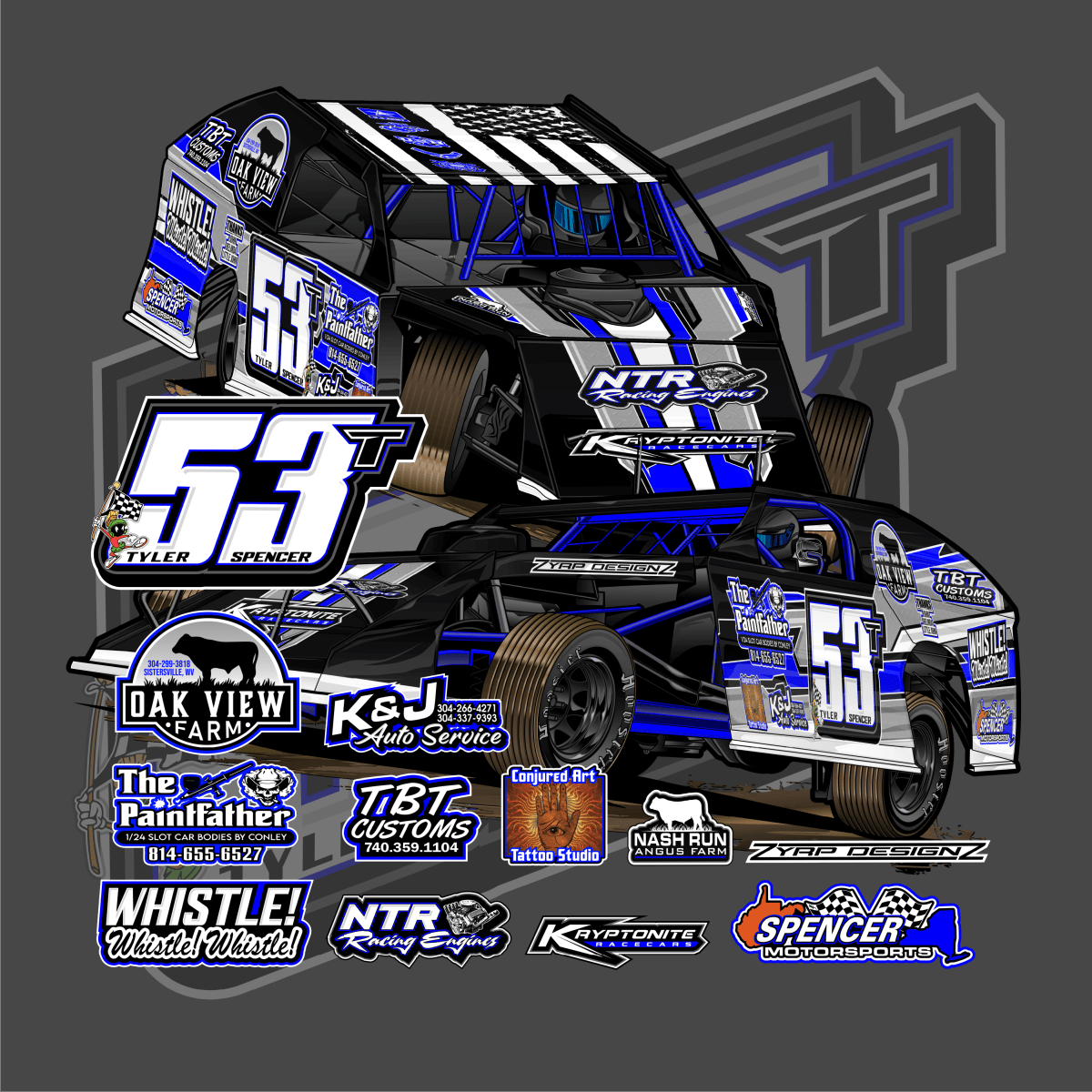 Tyler Spencer Gunmetal 2024 Dirt Modified Hoodie