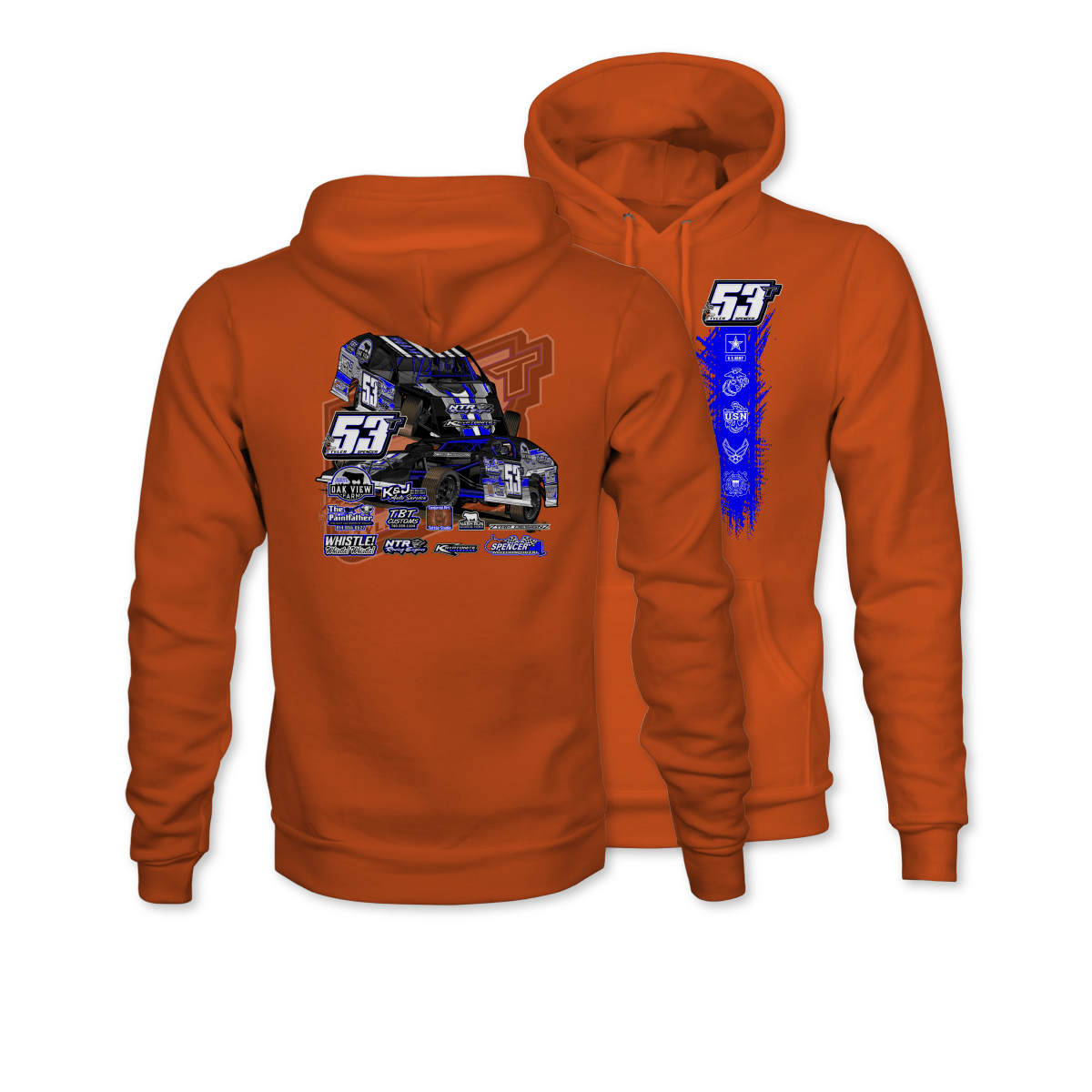 Tyler Spencer Orange 2024 Dirt Modified Hoodie