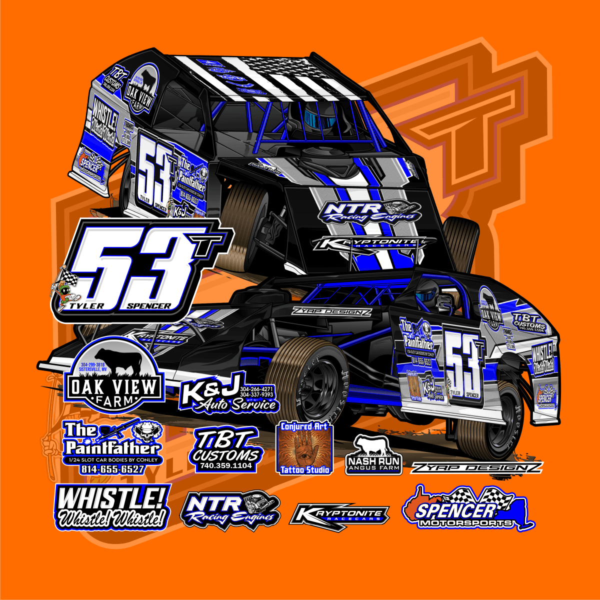 Tyler Spencer Orange 2024 Dirt Modified Shirt