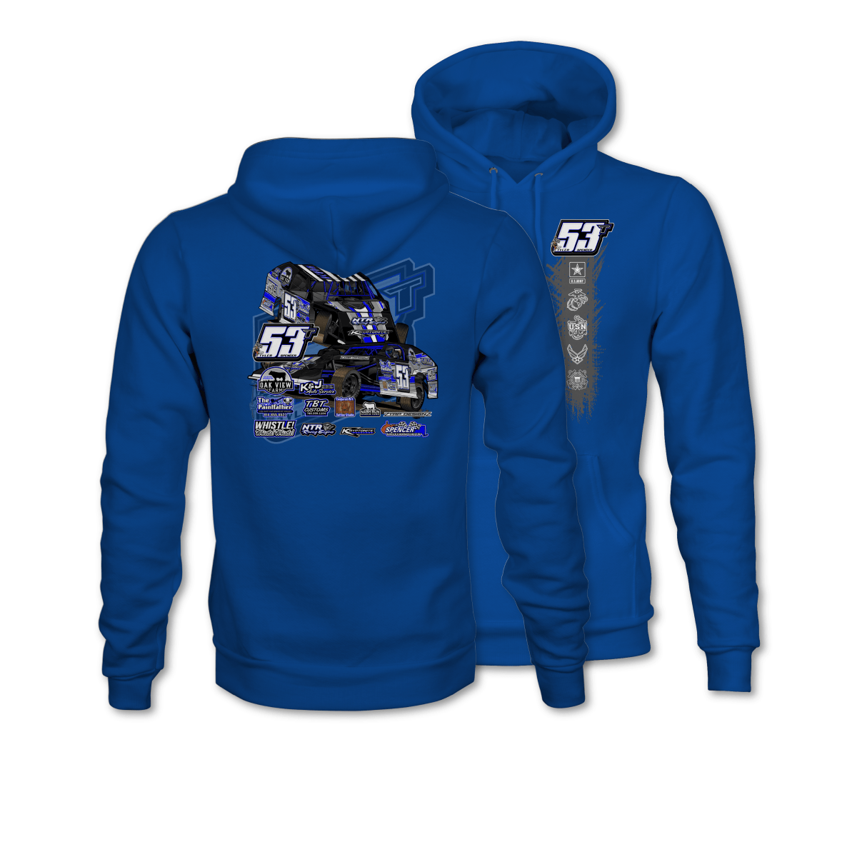 Tyler Spencer Royal Blue 2024 Dirt Modified Hoodie